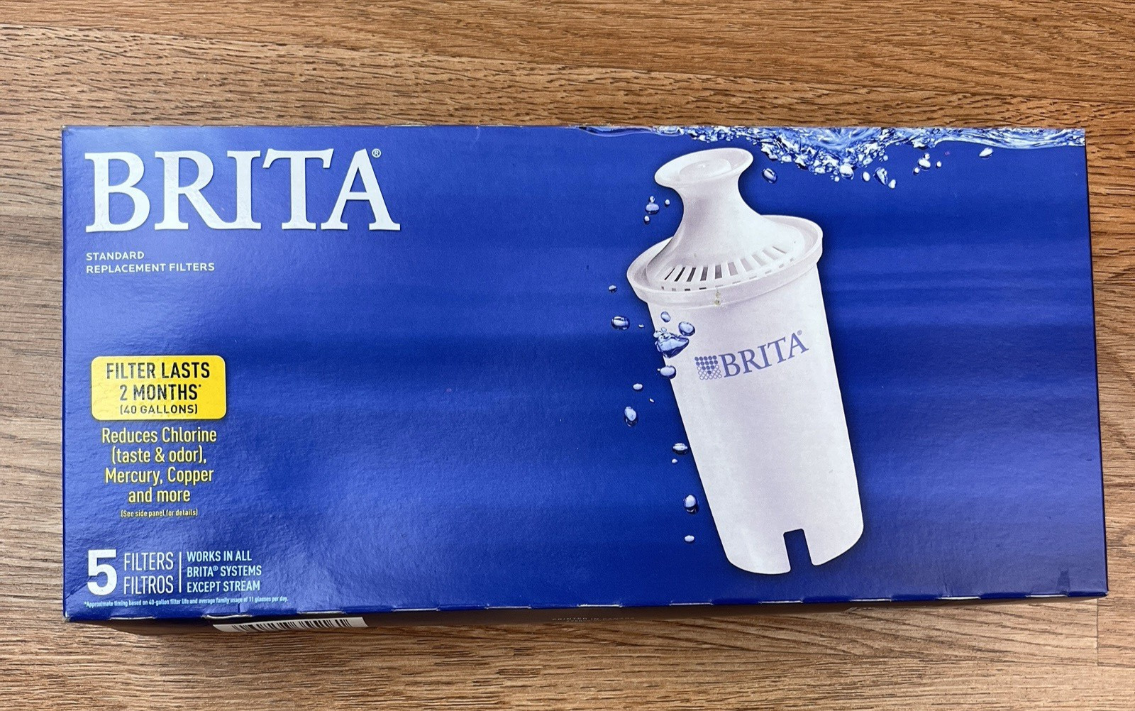 Genuine Brita Water Pitcher Standard Replacement Filters Pack of 5 NEW