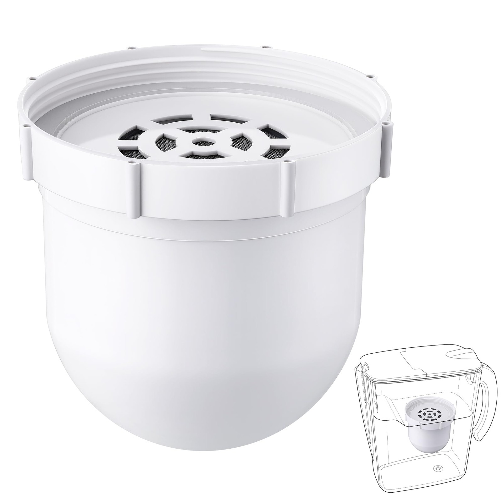 1 Pack Upgraded Water Pitcher Filter with Clearly Filtered No. 1 Filtered Wat