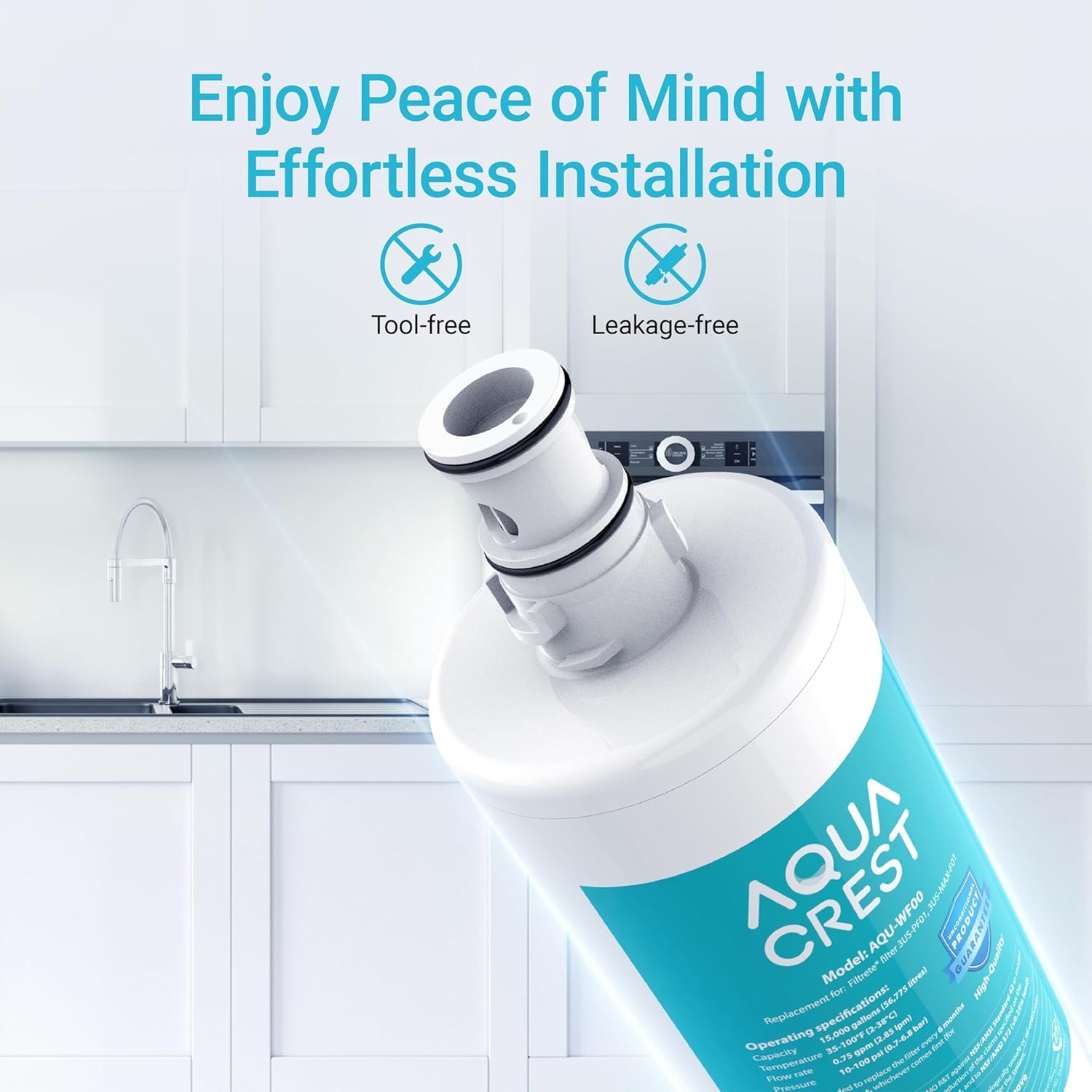 AQUA CREST Under Sink Water Filter, 3US-PF01,Replacement for 3US-MAX-F01H (2)