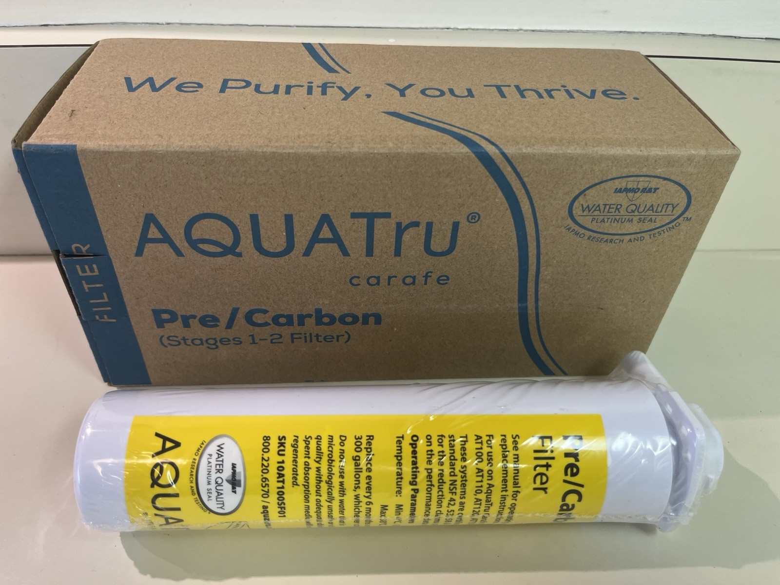 Open Box – AquaTru Carafe Pre/Carbon Stages 1-2 Sealed Filter, SKU 10AT100SF01