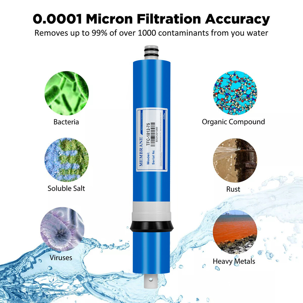 5 Stage Reverse Osmosis System Water Filter with 75GPD RO Membrane Multi-Set USA