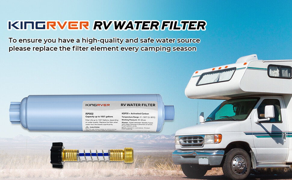 KingRVer Water Filter Hose Protector RV Inline Hose Water Filter Camper Filter