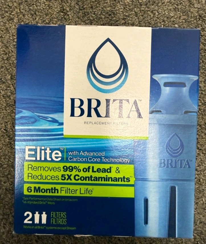 Brita Elite Replacement Water Filter for Pitchers and Dispensers, 2 Pack, Sealed