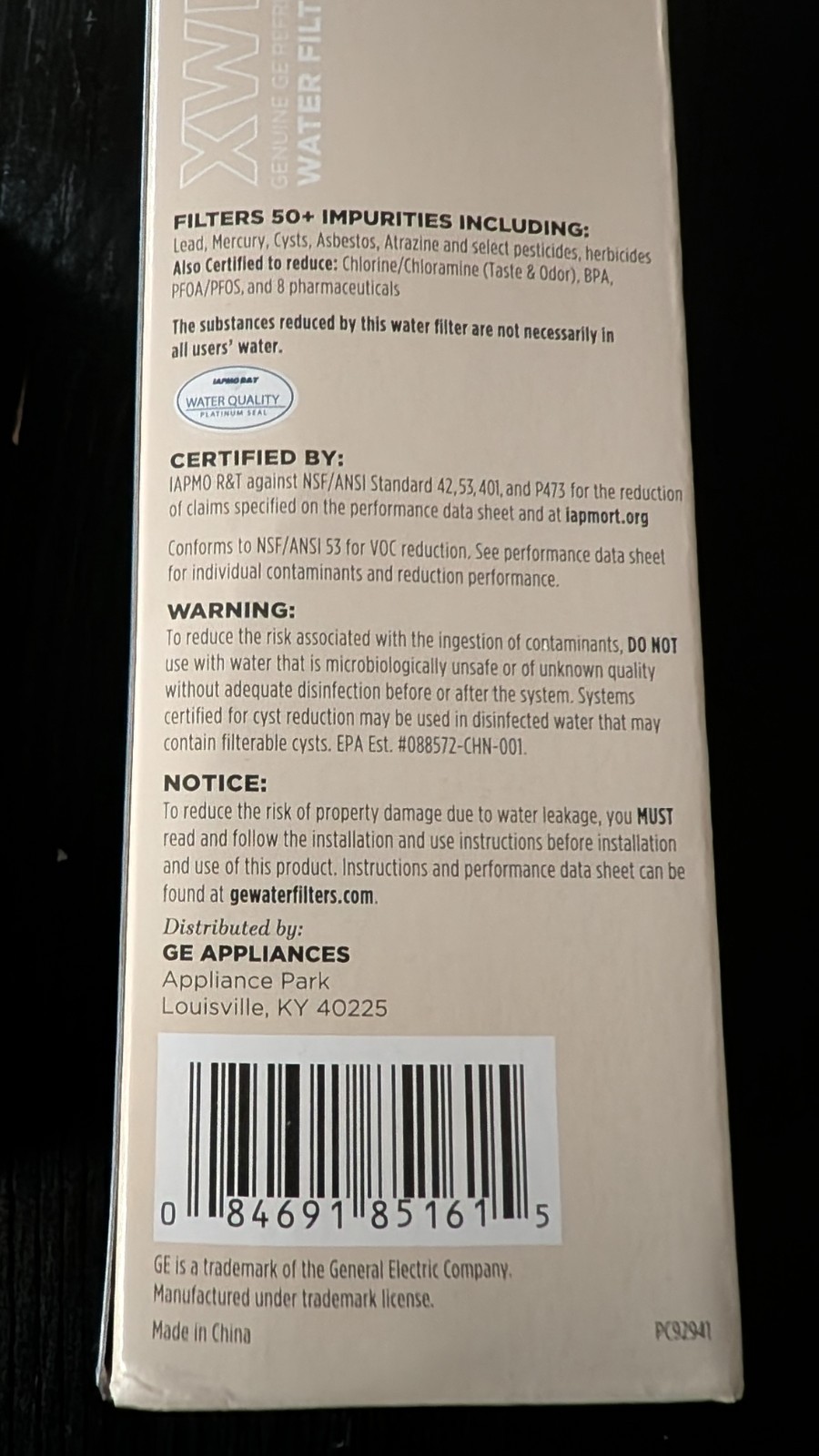 GE XWFE Refrigerator Water Filter Non RFID Chip Lot of 3