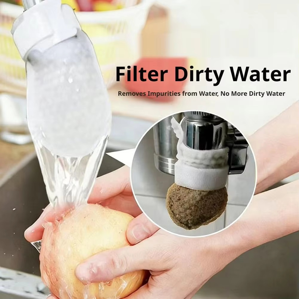 100PCS Cotton Filter Bag For Faucet, DIY Faucet Filter Cotton Bags Water Filters