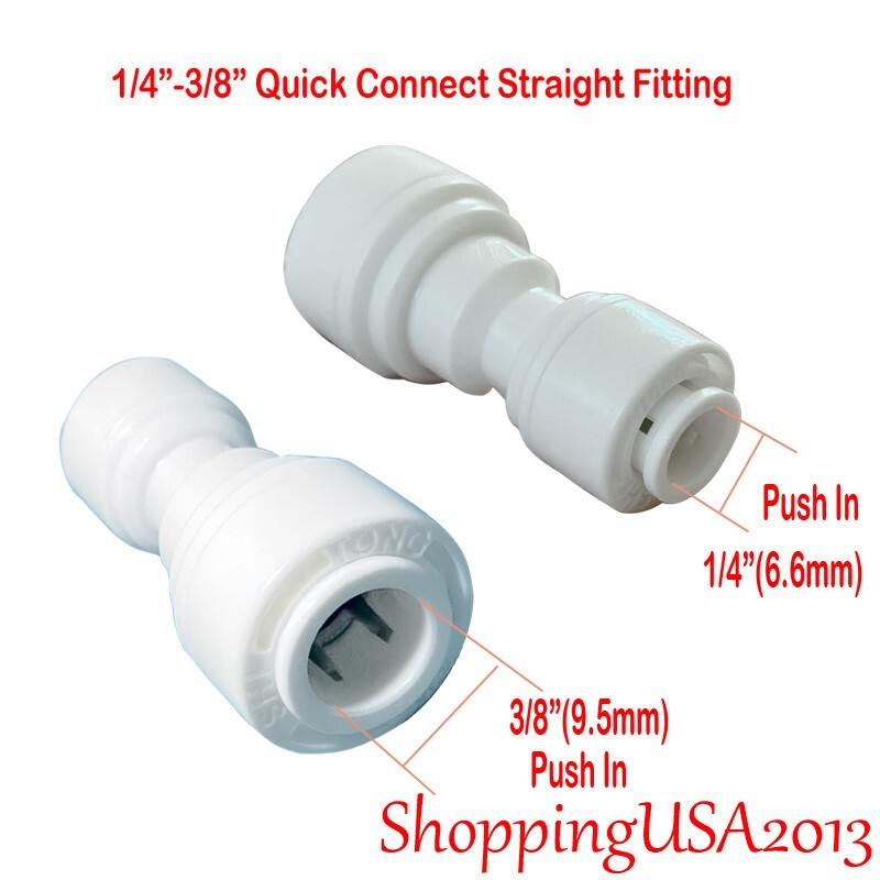 20Pcs 1/4-3/8 Quick Connect Straight Fitting Connector Push In Water Filter