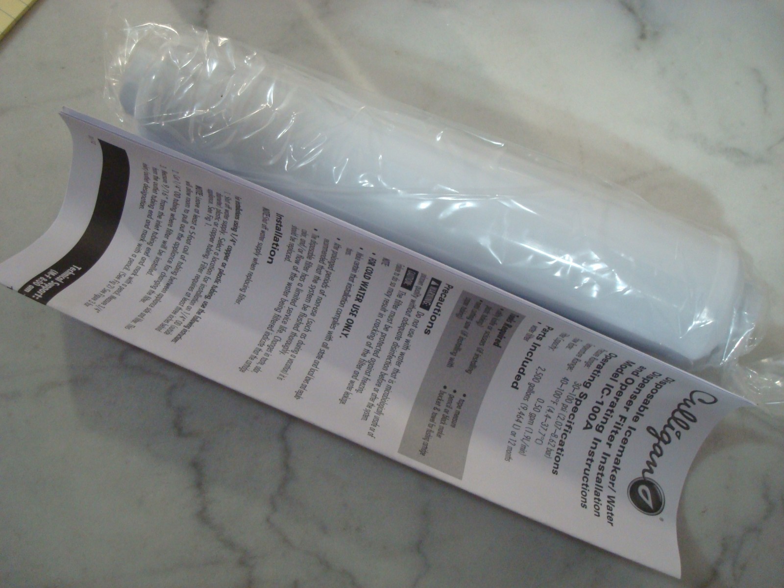 Culligan IC-100A Icemaker & Refrigerator BASIC In-Line Water Filter Cartridge
