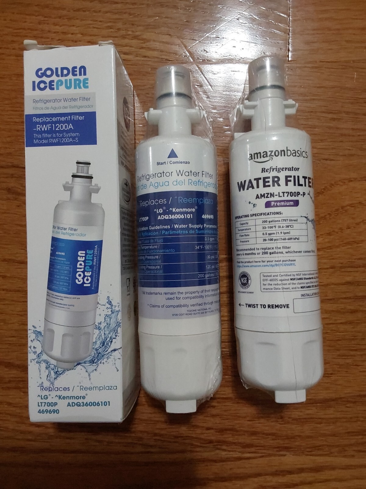 2 Pack Water Filter for LG LT700P ADQ36006101 ADQ36006102 46-9690 Refrigerator