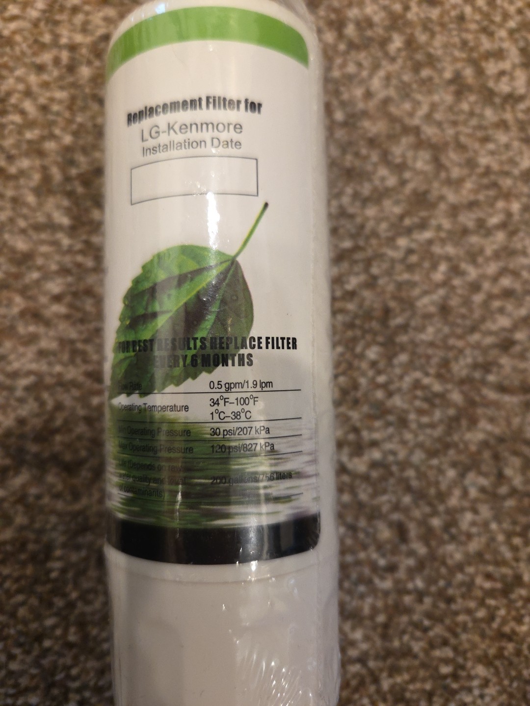 Pure Green PG-700P Replacement Water Filter Fits to LG & Kenmore Refrigerators