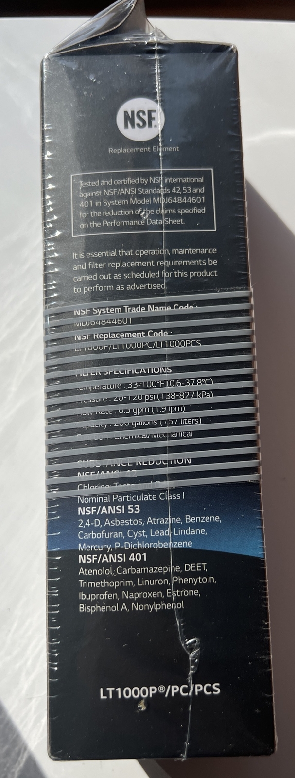 LG Water Filter Replacement Cartridge LT1000P/PC/PCS NEW Sealed