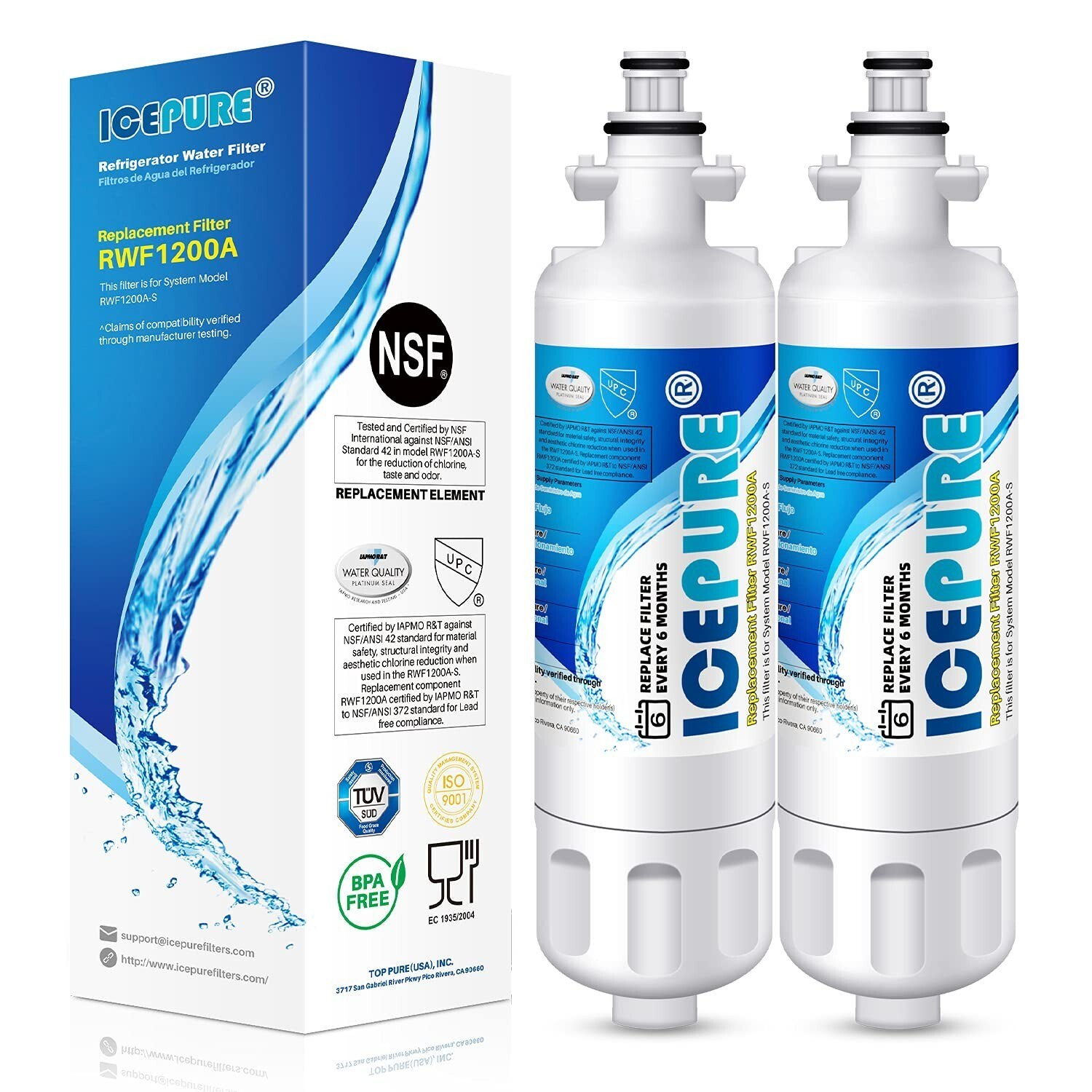 ICEPURE Refrigerator Water Filter, Compatible with LG LT700P, Kenmore 9690