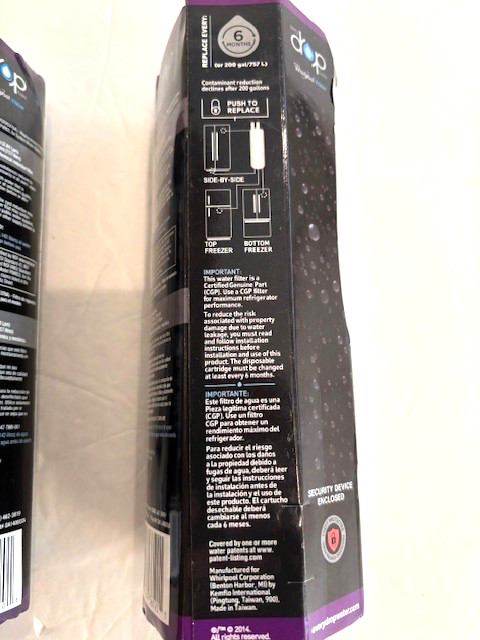 2 PACK ΕVΕRYDROP ΕDR1RXD1 Refrigerator ICE Water Filter 1 Replacement White NEW