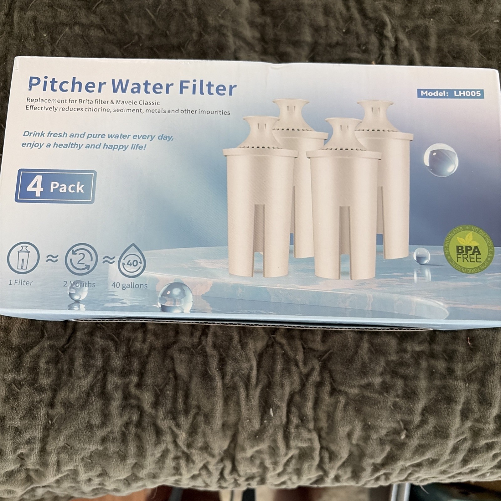Unbranded Pitcher Water Filters LH-005 New 4 Pack Lot of 2