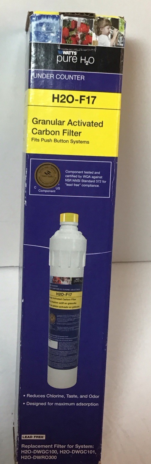 Watts Pure H2O Carbon Replacement Filter for Under Sink – H2O-F17 Factory Sealed