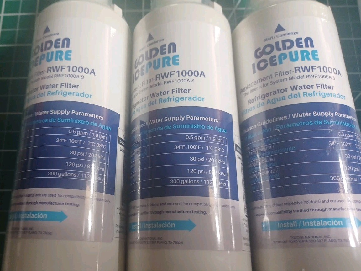 3 pack RWF1000A Refrigerator Water Filter Fit for LG LT600P, 469990, RFC1000A