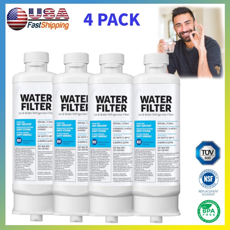 4PCS For Samsung for DA97-17376B HAF-QIN/EXP REFRIGERATOR Water Filter