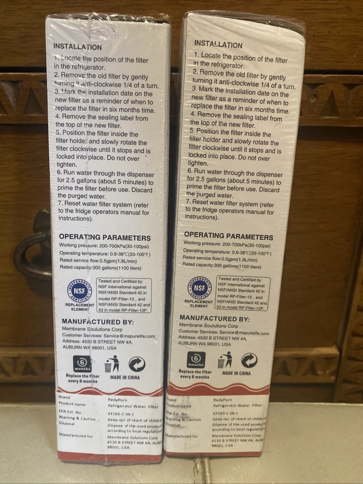 Lot X2 Redy Pure RP-Filter-13/13P Replacement Water Filter Fits LG Kenmore