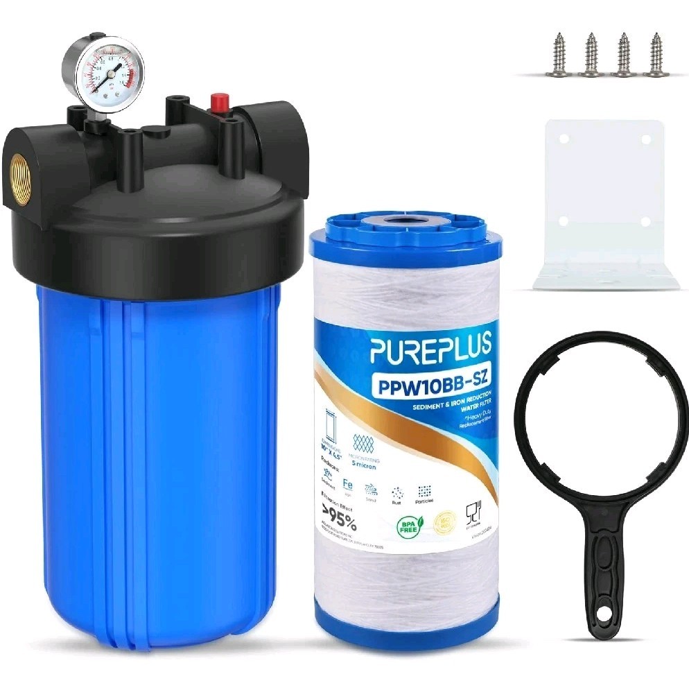1-inch NPT Whole House Water Filter Housing & 10″ x 4.5″ Water Filter