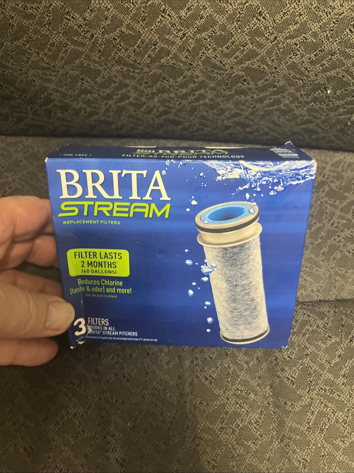 Brita Stream Pitcher Replacement Water Filters -Gray, Pack of 3 free shipping