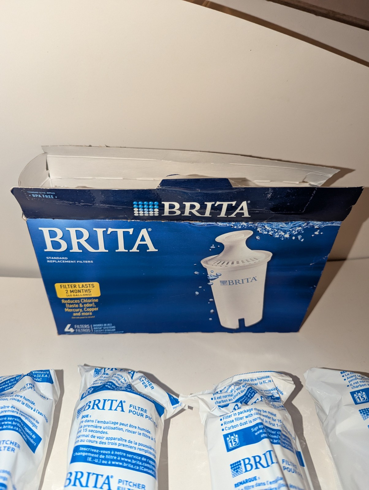 Brita Standard Replacement Water Filters for Pitchers and Dispensers 4 count NEW