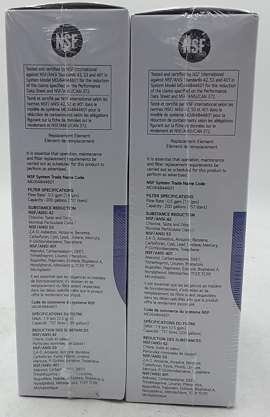 Genuine LG LT1000P2 6-Month / 200 Gal Replacement Water Filters 2Pack Lot of 2