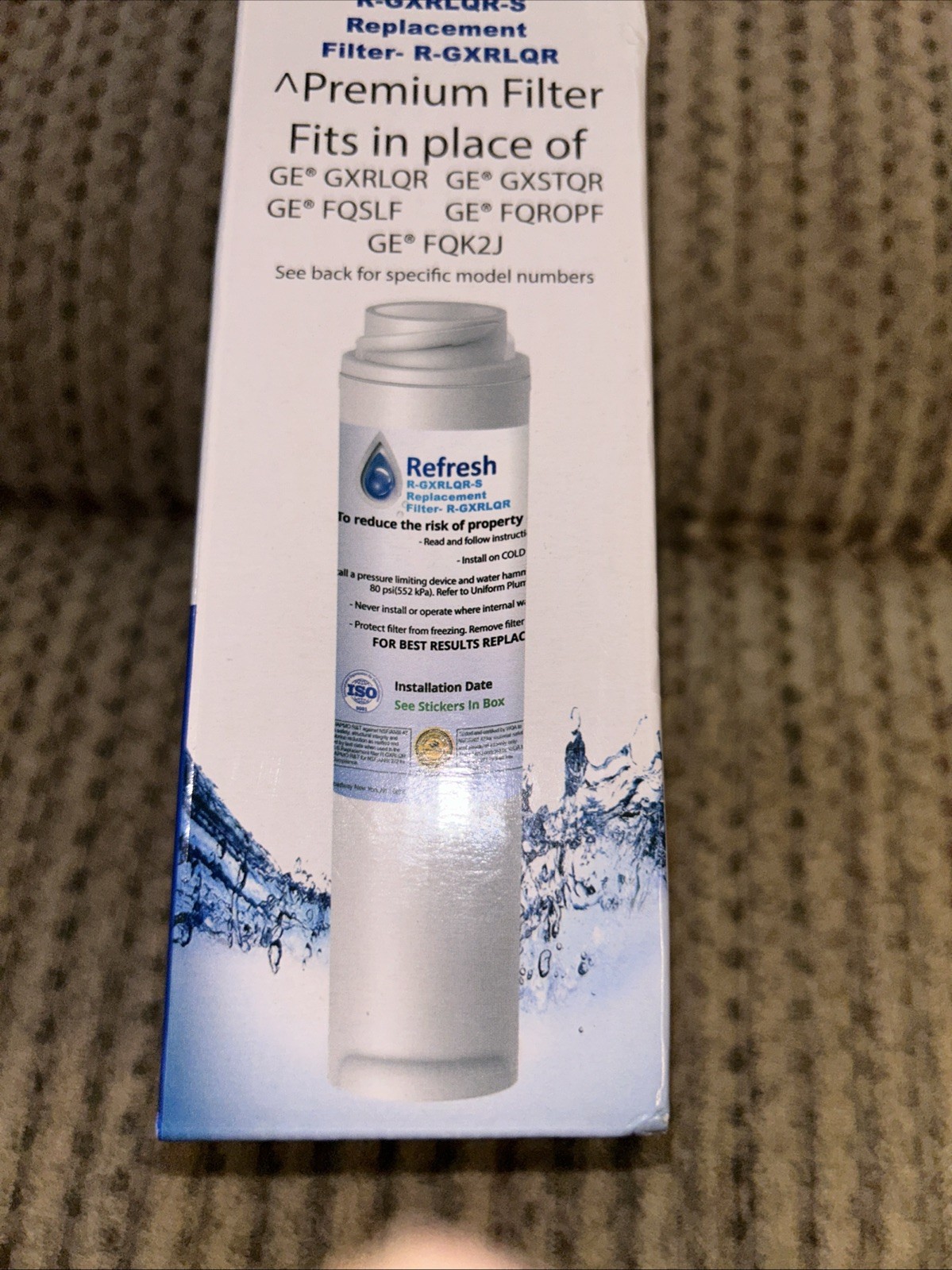 Pack Refresh Refrigerator Water Filter R-GXRTDR-S 0.5-1GPM 30-120PSI 300gal