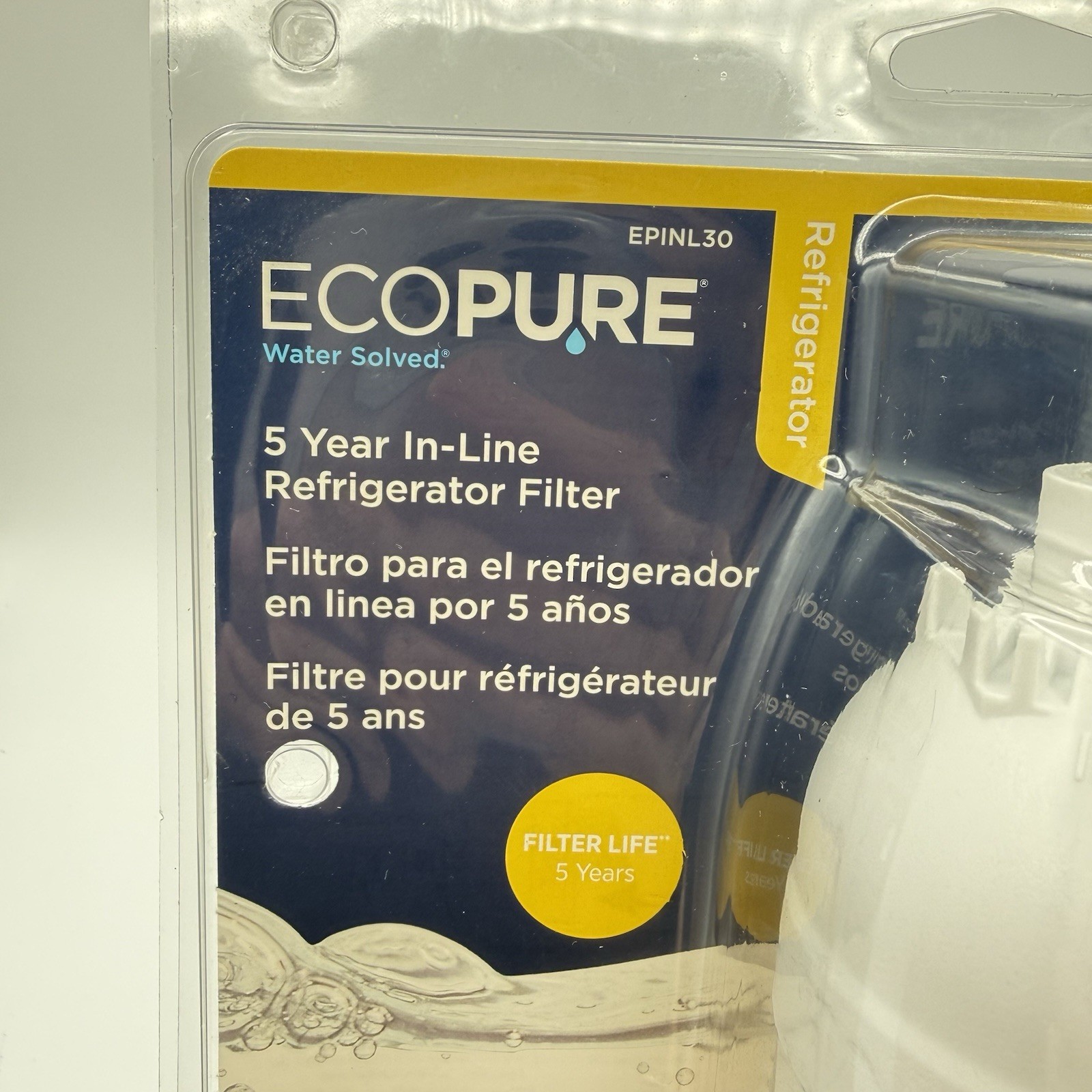 EcoPure EPINL30 5 Year In-Line Refrigerator Replacement Filter SEALED NEW