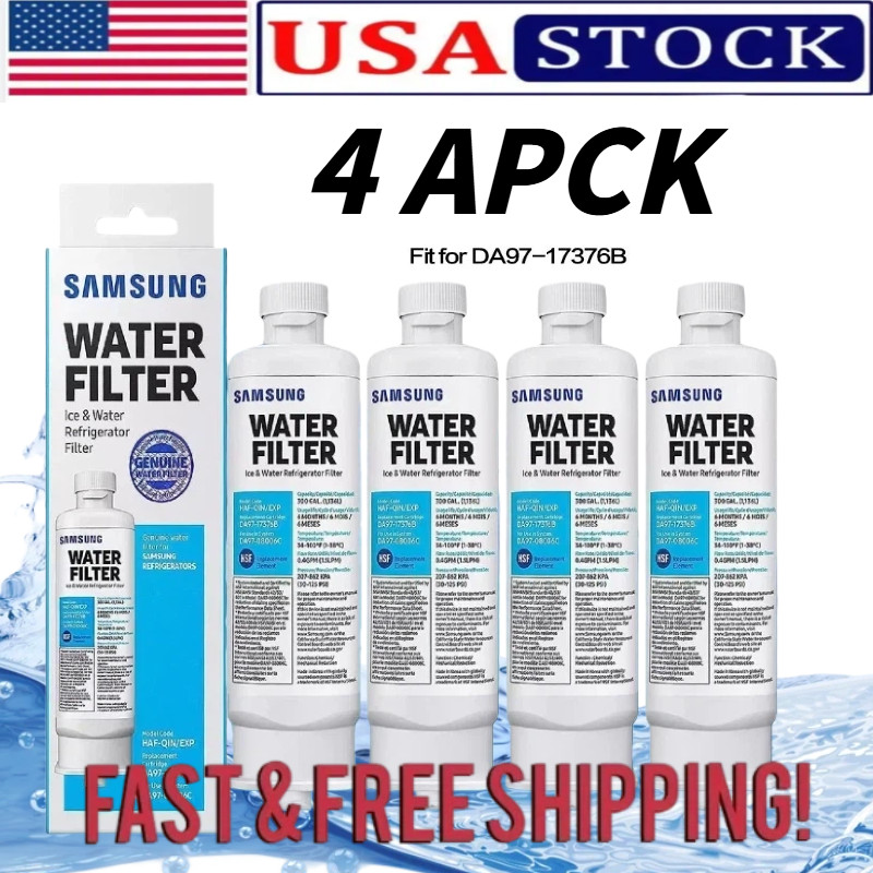 4 PACK Genuine Samsung DA97-17376B HAF-QIN/EXP REFRIGERATOR Water Filter USA⭐