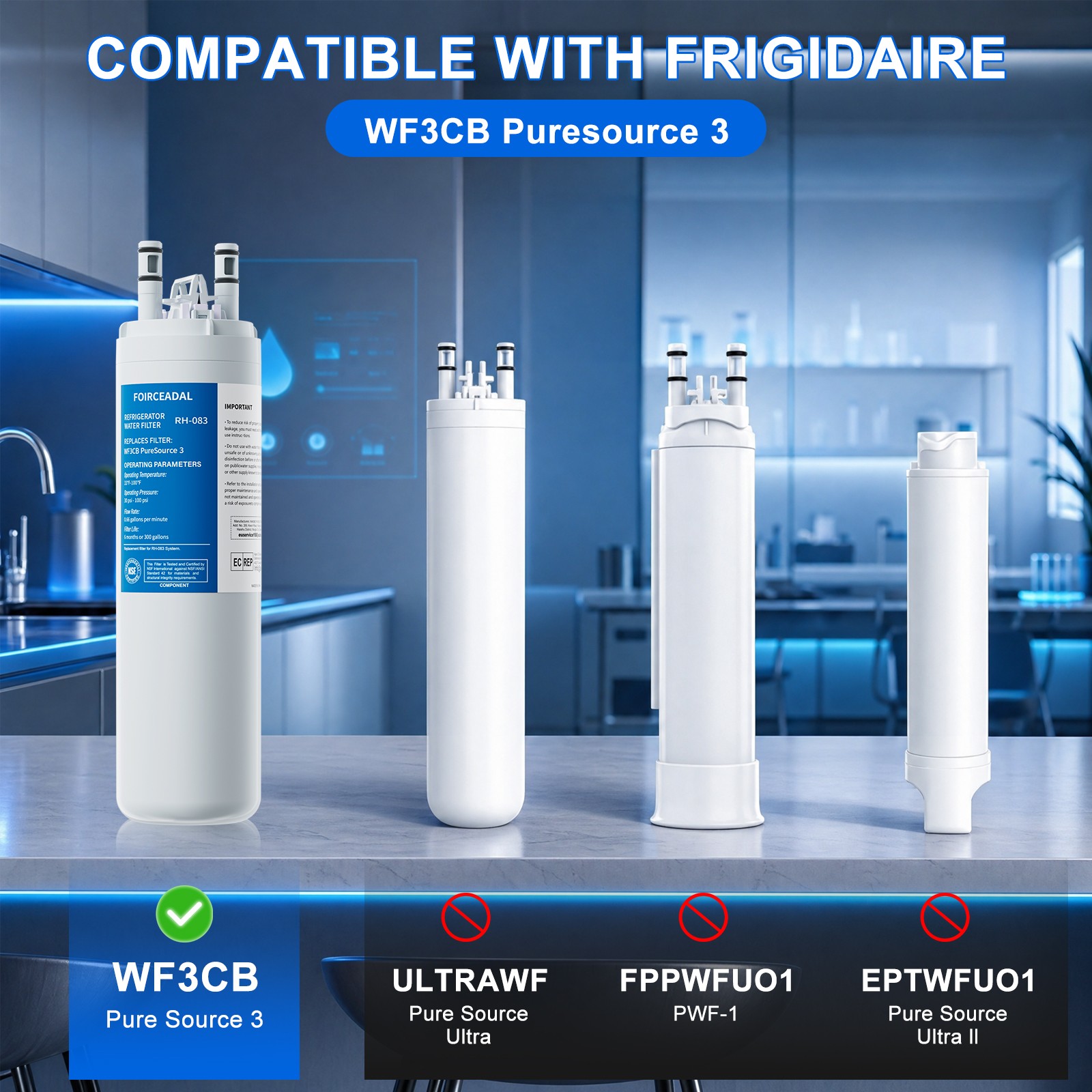 2-6PACK Frigidaire WF3CB Refrigerator PureSource Ultra 3 Water & Ice Filter