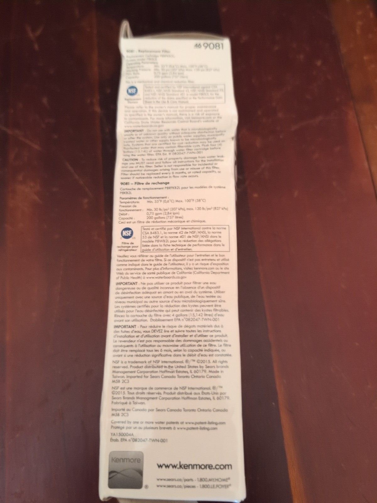 Kenmore Replacement Refrigerator Water Filter 469081 Open Box Filter Sealed