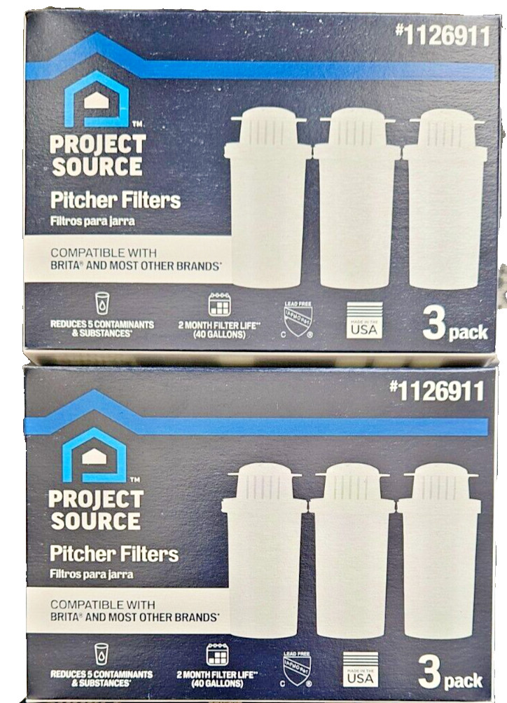 Project Source 3 Pack Off-white Plastic Water Filter Pitcher 2 Pack