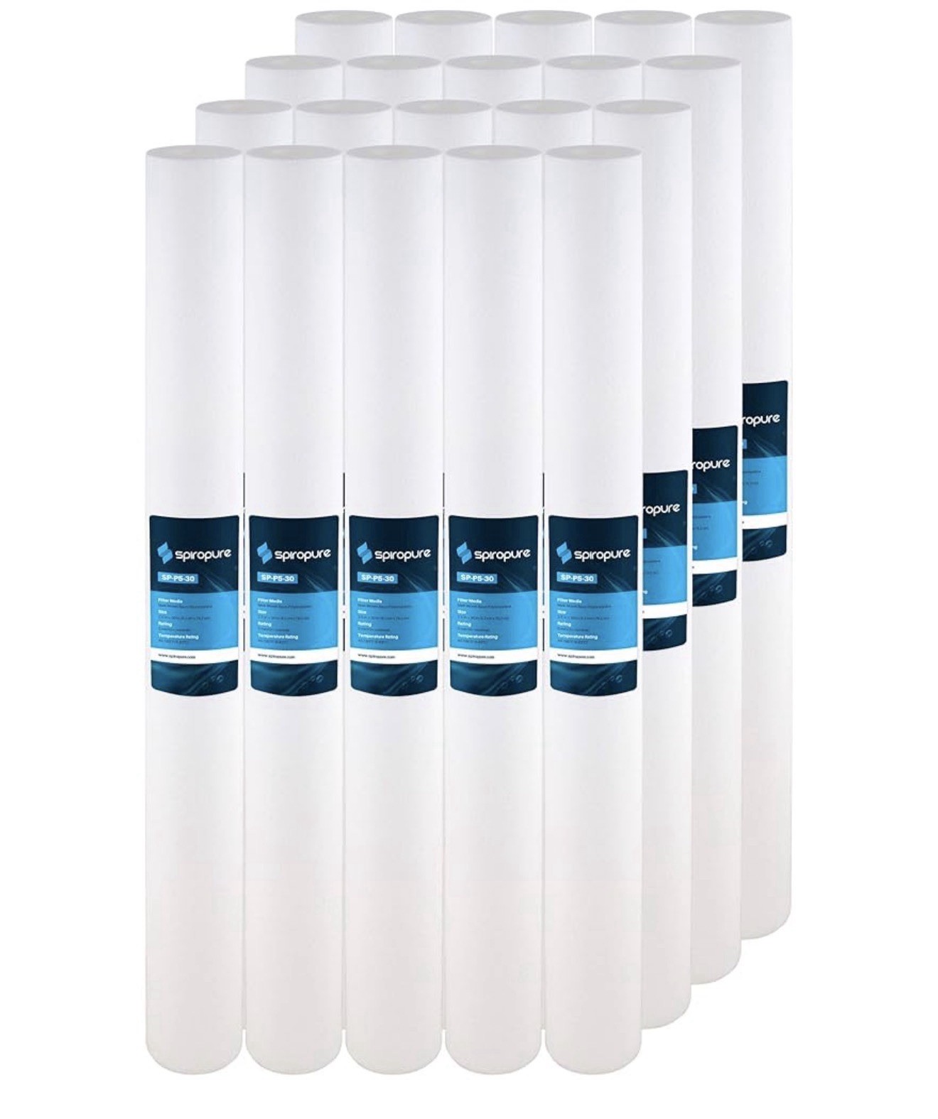SpiroPure SP-P5-30 30×2.5 5 Micron Spun Melt-Blown Polypropylene (Case of 20)
