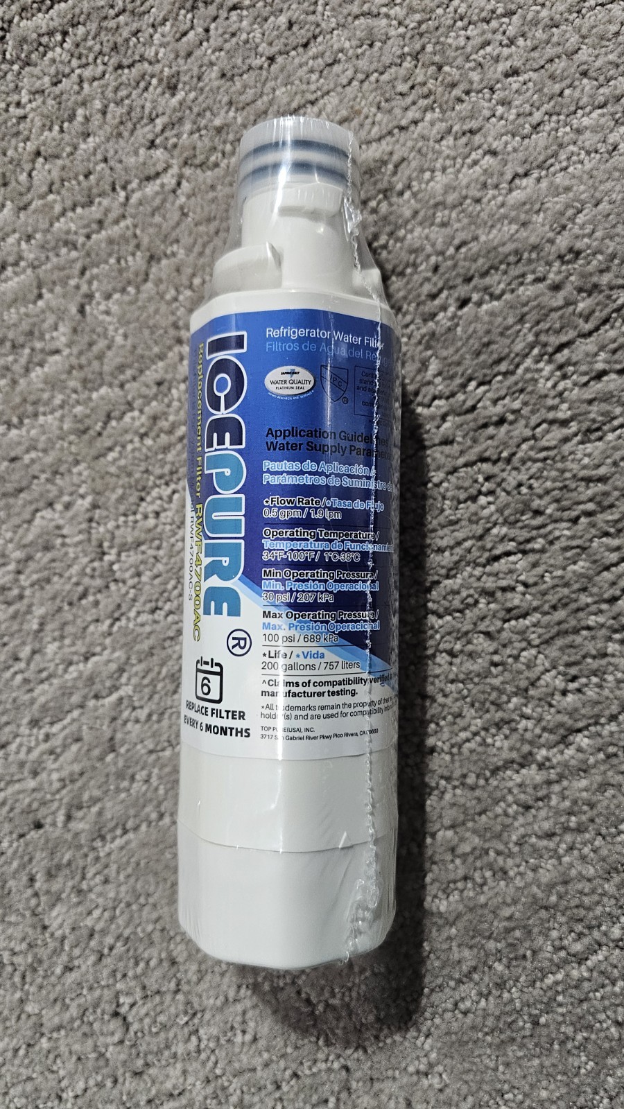 ICEPURE RWF4700AC Replacement Refrigerator Water Filter For LG ~ Kenmore/Sears