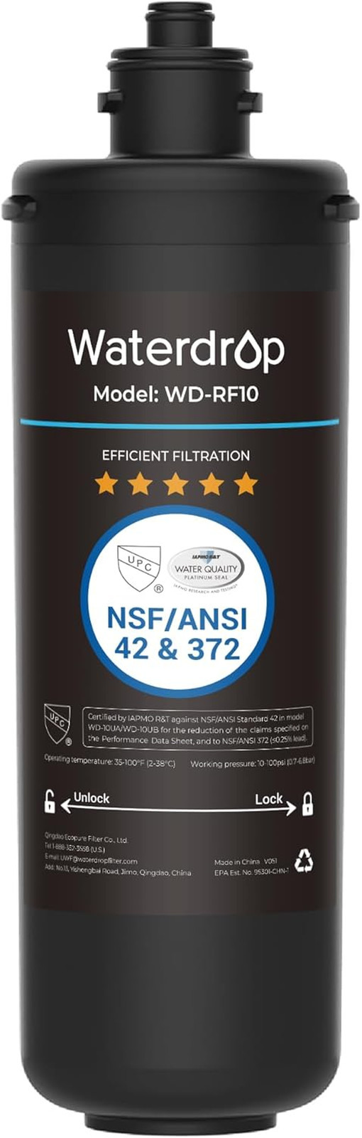 RF10 Replacement Filter Cartridge for 10UA/10UB under Sink Water Filter, Redu…