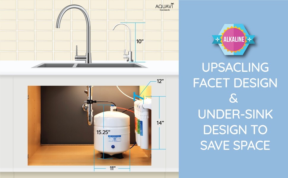 AQUAVI 4-Stage Under Sink Alkaline Reverse Osmosis Water Filtration System