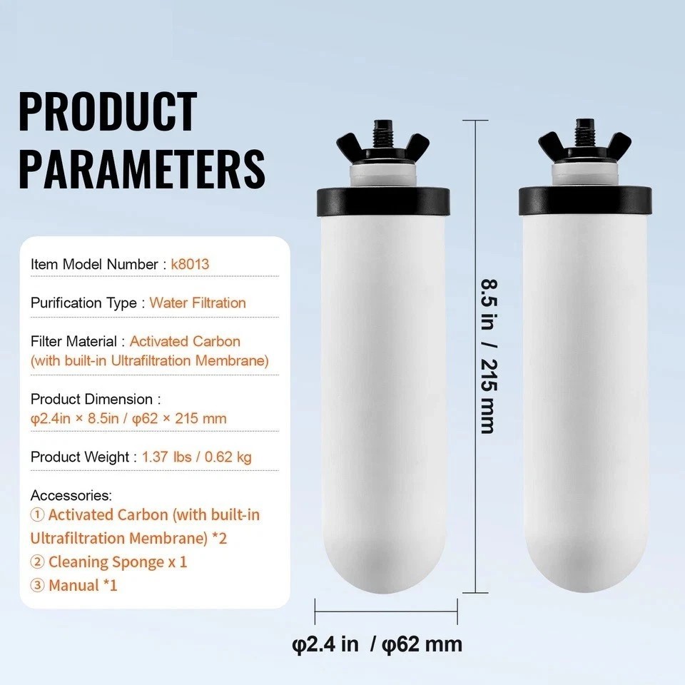Purification Water Filter Replacement for Gravity Filter System 2 Pack