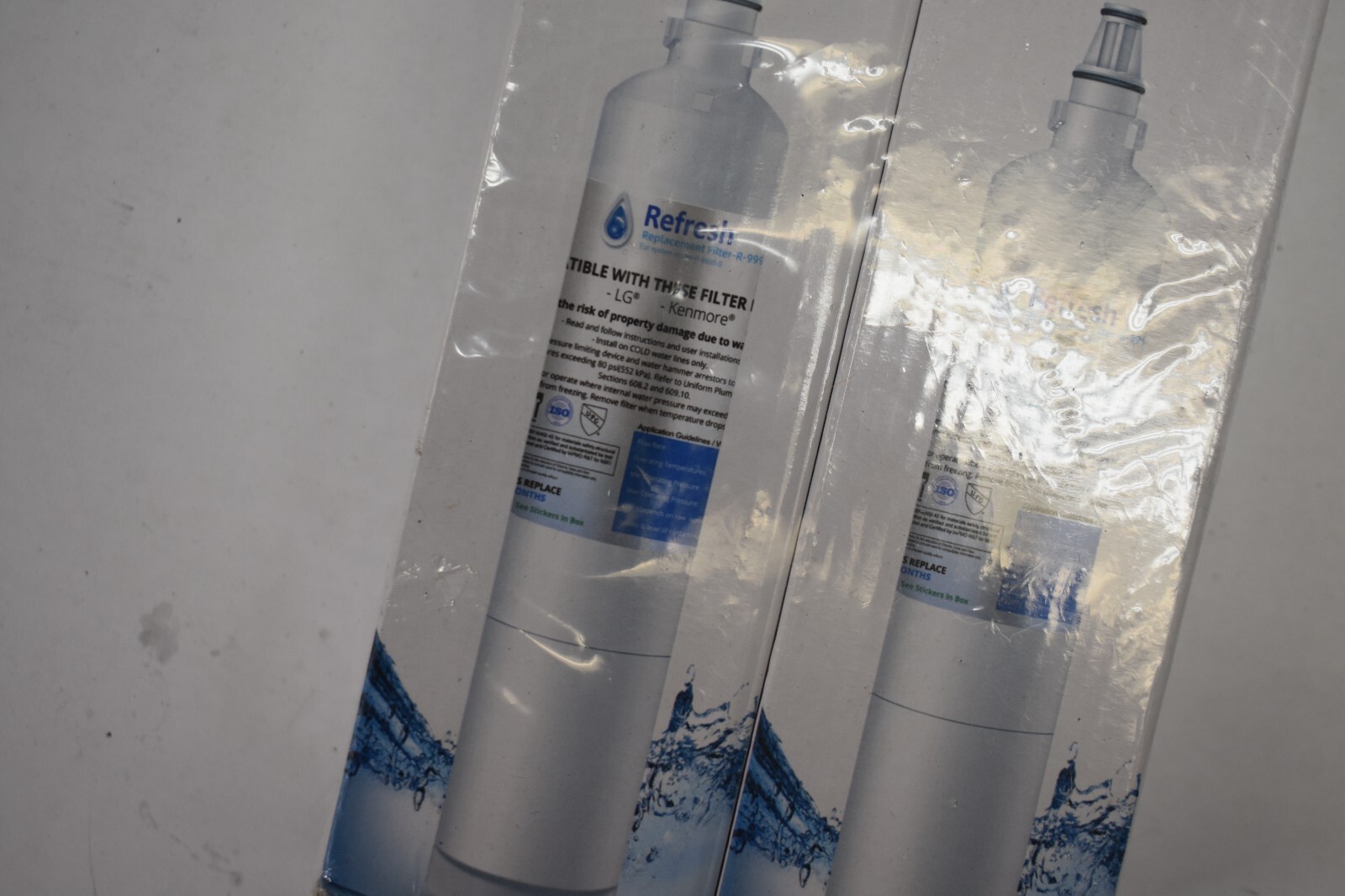 Lot of 2 Refresh Refrigerator Water Filters R-9990 Replacements For LG LT600P