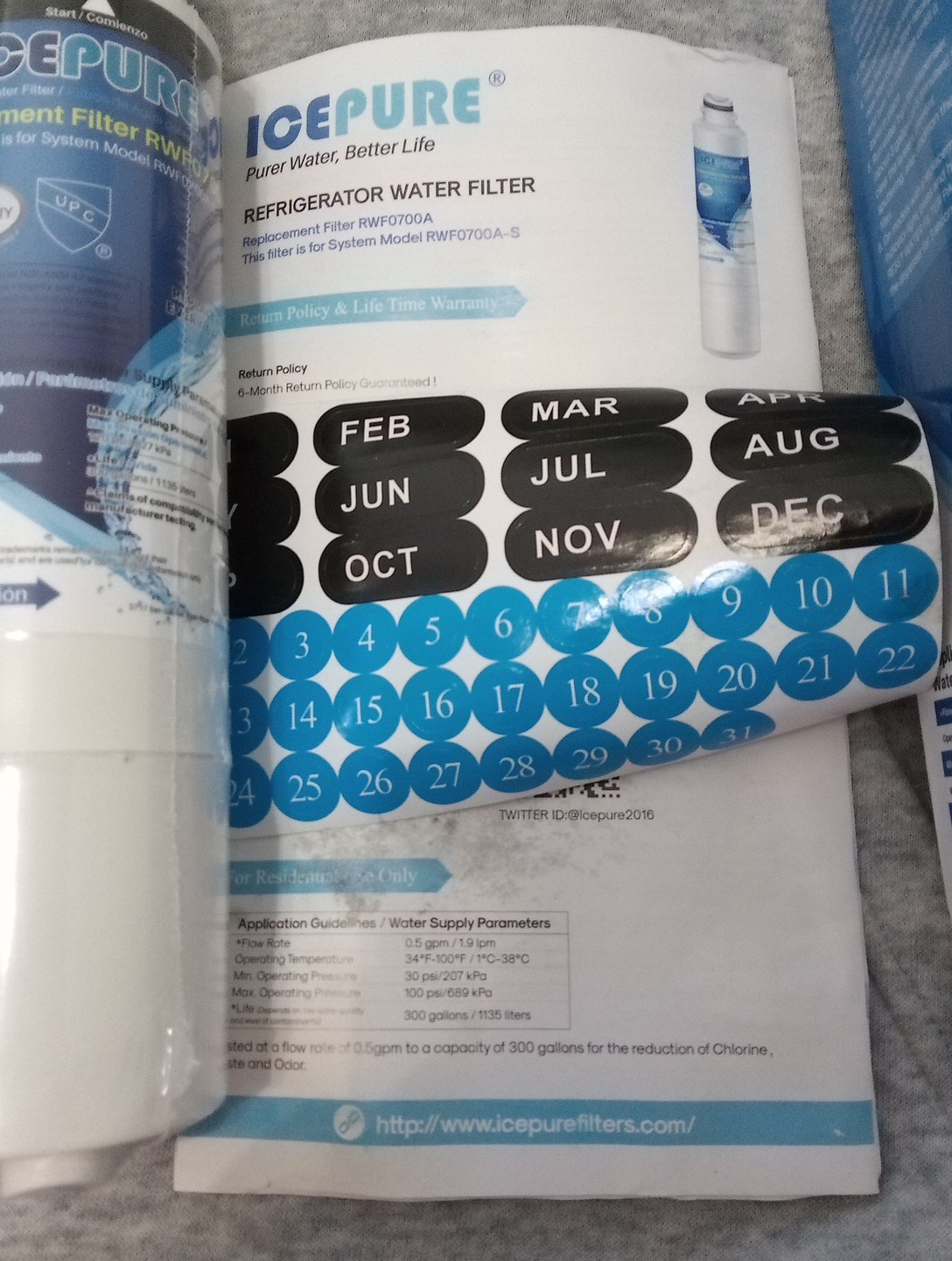 IcePure RWF0700A Water Filters (2)– Box Opened- Filter Still Sealed In Plastic