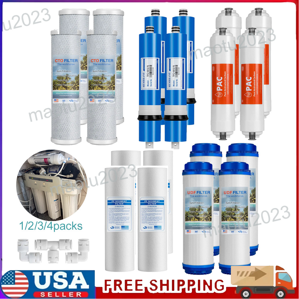 5 Stage Reverse Osmosis System Water Filter with 75GPD RO Membrane Multi-Set USA