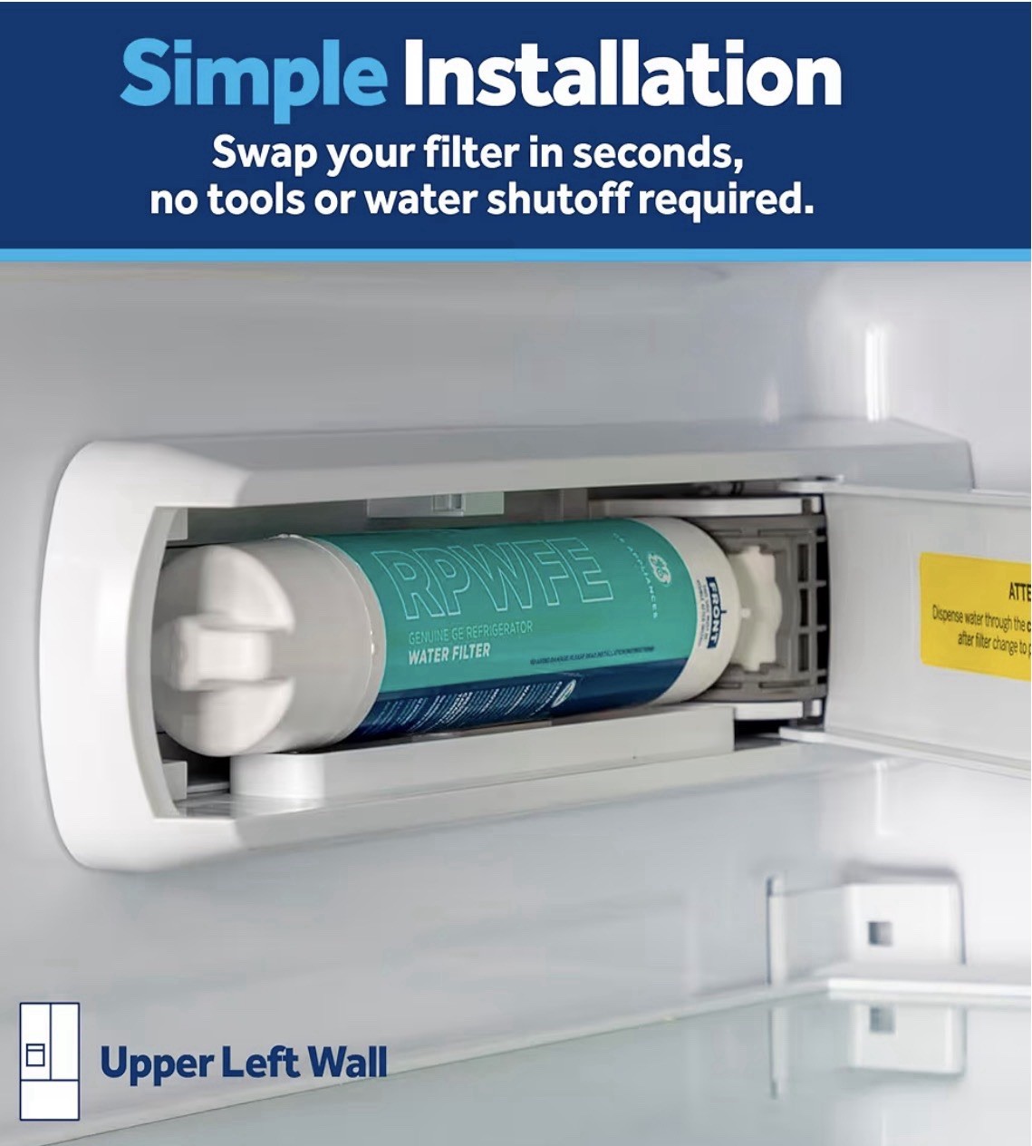 Glacier Fresh GF-009X Ice Water Filter GE RPWFE & RPWF – 1 Pack