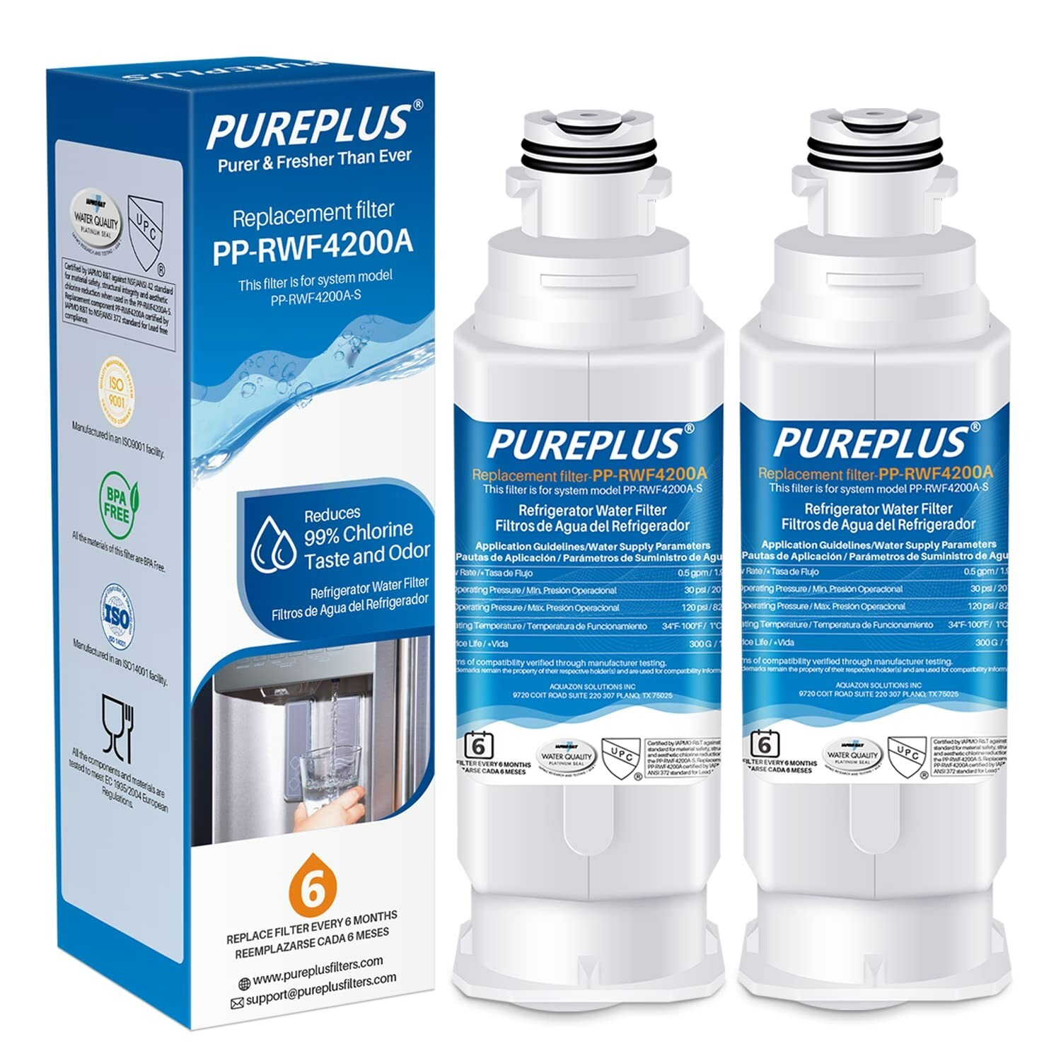 Fit For Samsung HAF-QIN RF23M8070SR RF23M8070SG RF23M8090SG Water Filter 2PACK