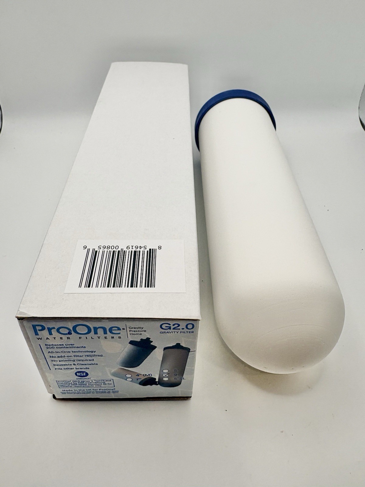 ProOne G2.0 9 Inch Ceramic Gravity Countertop Water Filter 2-Stage All-In-One