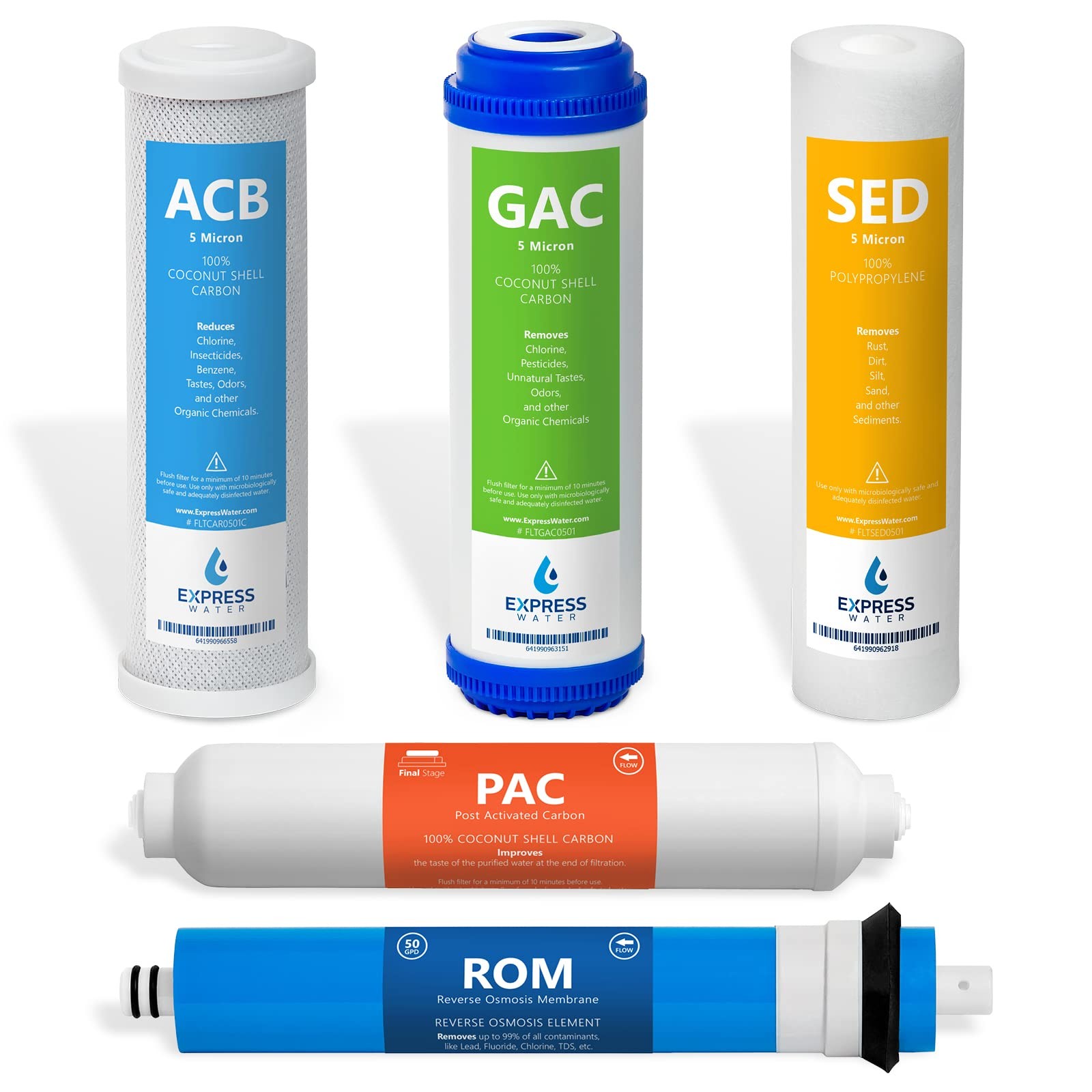 – CSGIM5 – 6 Months Reverse Osmosis System Filter Set – 5 with 50 GPD RO Memb…