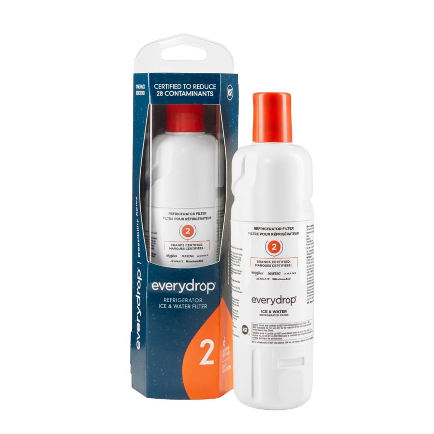 1 PACK – W10413²645A EDR2²RXD1 Filter 2 9082 Refrigerator Ice Replacement USA
