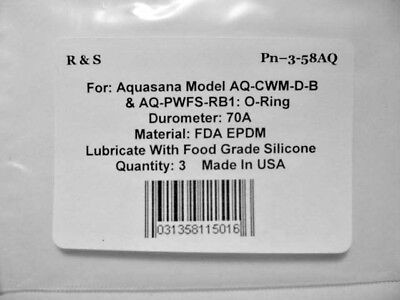 3 O-Rings For AQ-CWM-D-B & AQ-PWFS-RB1 / R&S 3-58AQ / Food Grade EPDM Material