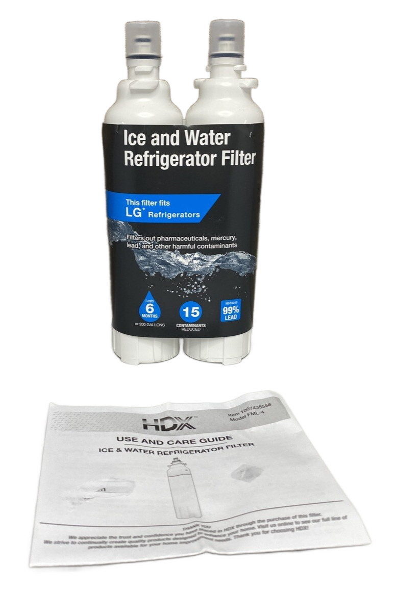 HDX FML-4 Ice and Water Refrigerator Filter Replacement For LG LT800P ( 2 Pack )
