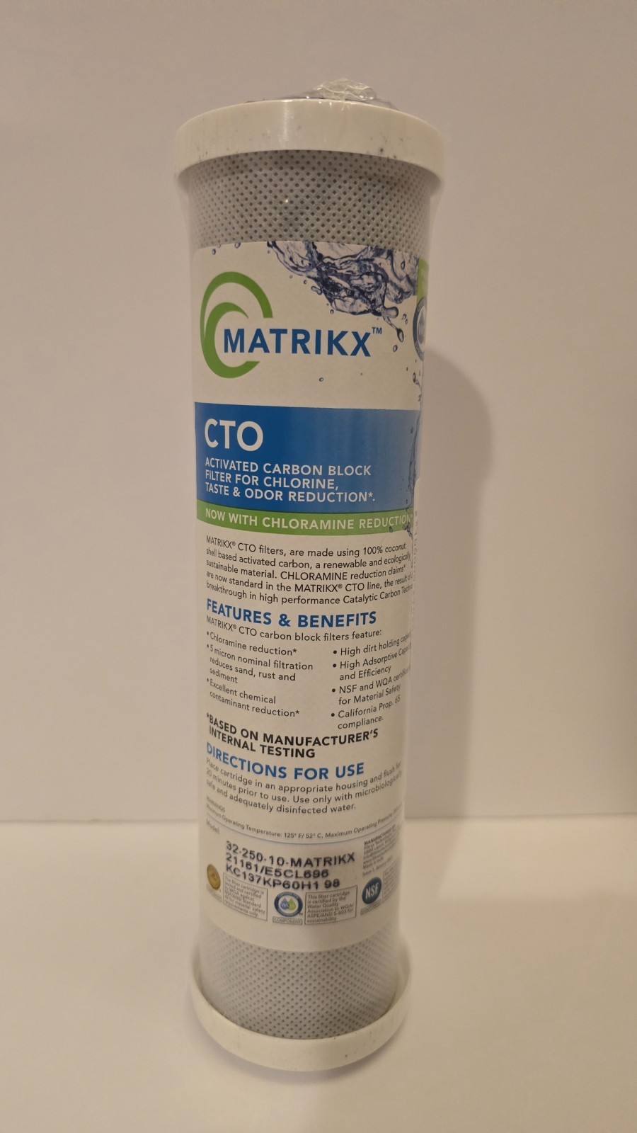 Matrikx CTO Activated Carbon Filter Block 32-250-10 *Brand New*