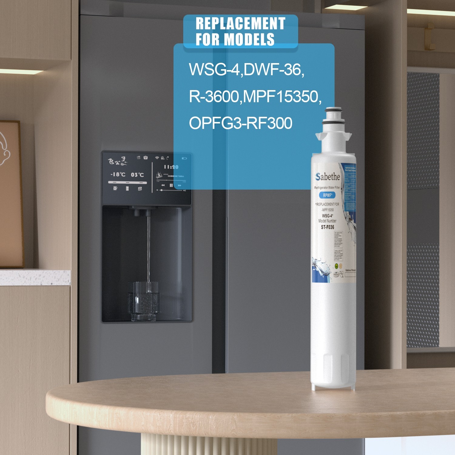 6 Pack Water Filter Replacement for Refrigerator WSG-4 DWF-36, R-3600, MPF15350