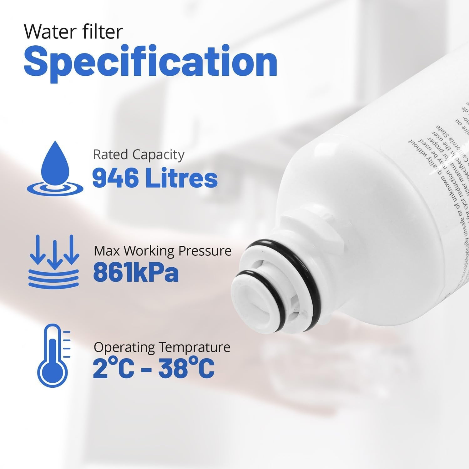 2xReplacement Water Filter For Bosch Uitra Clarity Pro WFC100MF, WFS200MF, WFC11