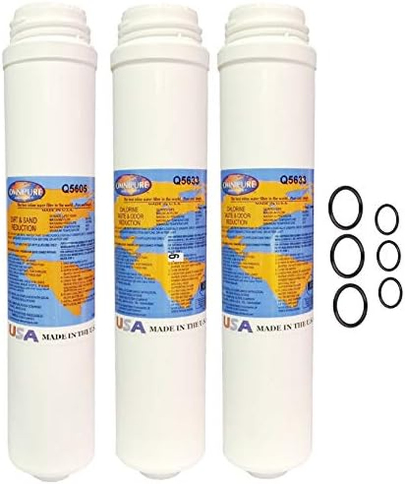 Omnipure Q5605 & Q5633 Sediment Carbon Filter Set with O-Rings for RO Systems